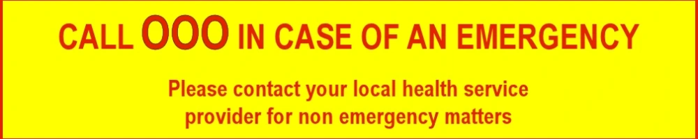 In case of emergency call 000